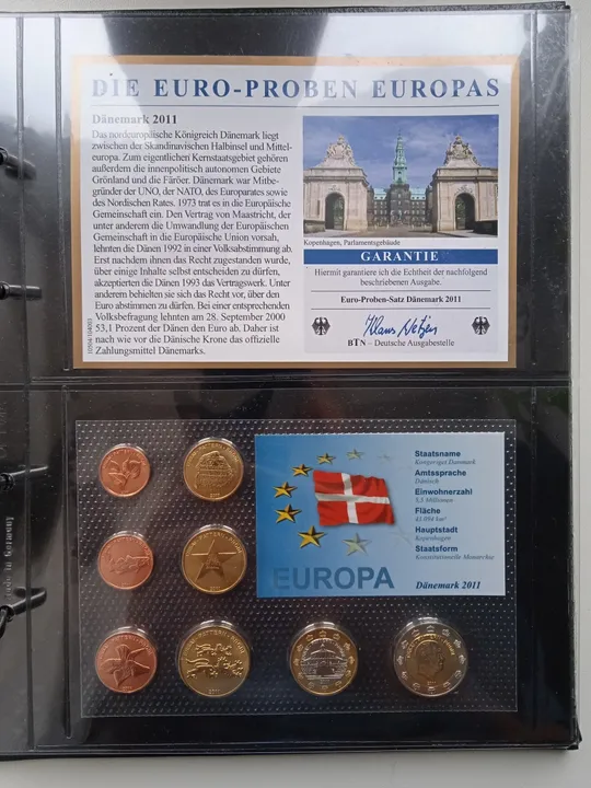 Данія. Річний набір монет Євромонет(Європроба) З аукціону