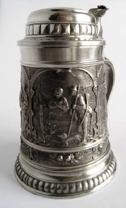 Олов'яний пивний кухоль Zu Frau 700 мл Zinn95% Germany З аукціону