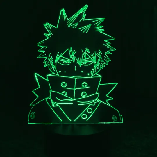 Акриловий світильник-нічник Кацукі Бакуго (Katsuki Bakugou) зелений tty-n000586 Ціна