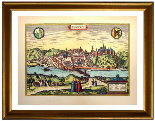 План карта Майсена 1570 р. копія 1938 р. Лейпциг Fv8.9 Де купити