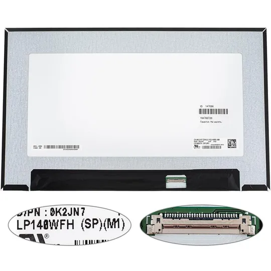 Матриця 14.0 LP140WFH-SPM1 (1920*1080, 30pin(eDP), LED, SLIM(без дод. панелі), матова, роз'єм праворуч знизу, th=4.2mm) для Ціна