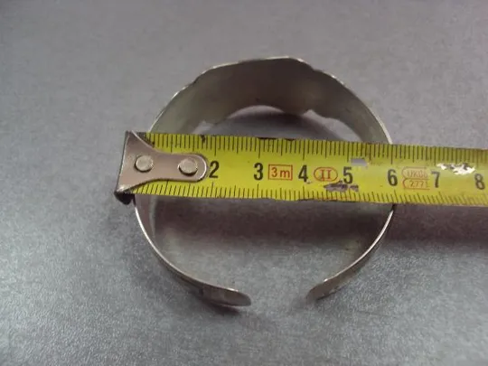 женский жесткий браслет цветы чернь серебро 875 проба ссср вес 17,4 г №3265 З аукціону