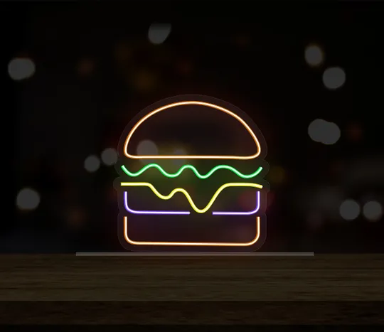 Неоновий світильник Burger 290х290 acr-n000066 Продаж