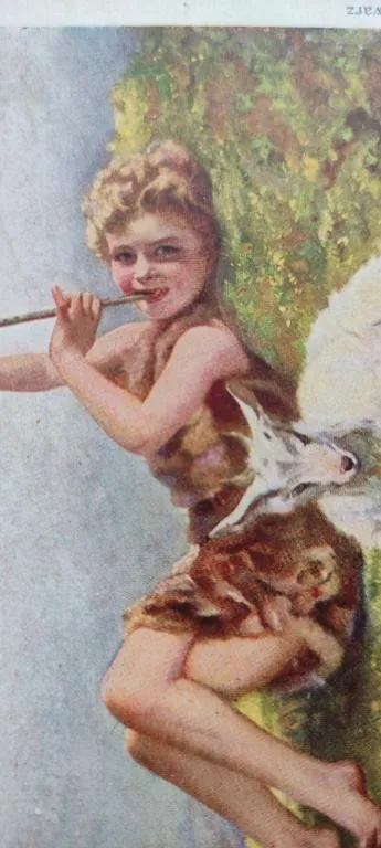 Купити 1928 год открытка девочка и козлик bn558