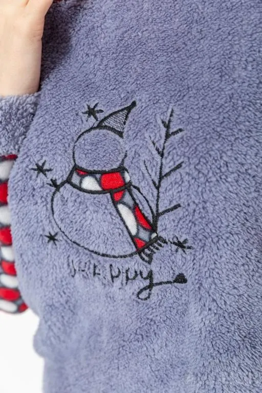 Пижама женская махра, цвет серый, 214R0162 Де купити