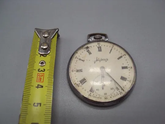 Карманные часы Молния 18 камней ссср не на ходу диаметр 43,5 мм №14610 З аукціону