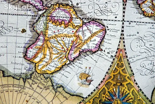 Старовинна мапа карта Світу Меркатора і Хондіуса на папері верже 1630 Mercator-Hondius Продаж