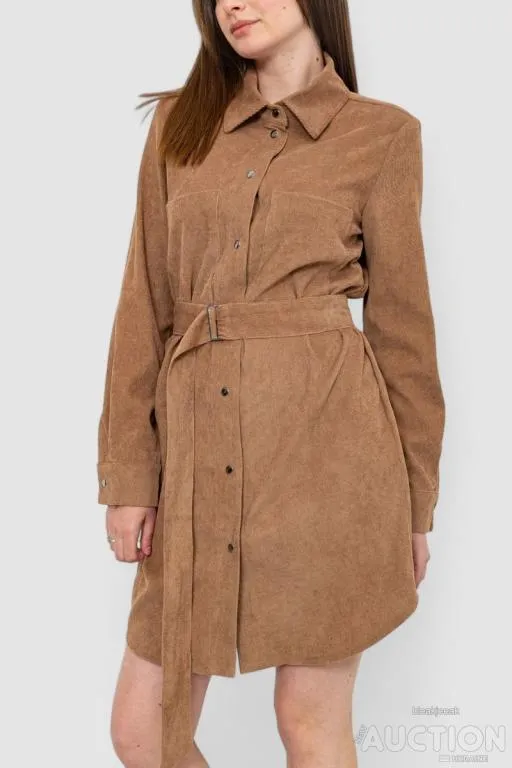 Платье-рубашка, цвет темно-бежевый, 102R5135 З аукціону