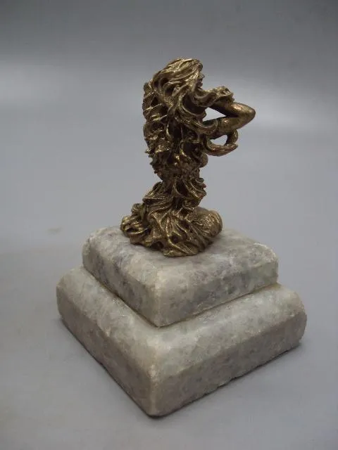 Фигура бронза на подставке камень статуэтка девушка русалка высота 8,8 см (№374) №13861 Інтернет-аукціон