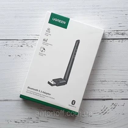 фото, USB адаптер Ugreen CM656 / 15610 Bluetooth 5.3 Adapter з антеною Чорний