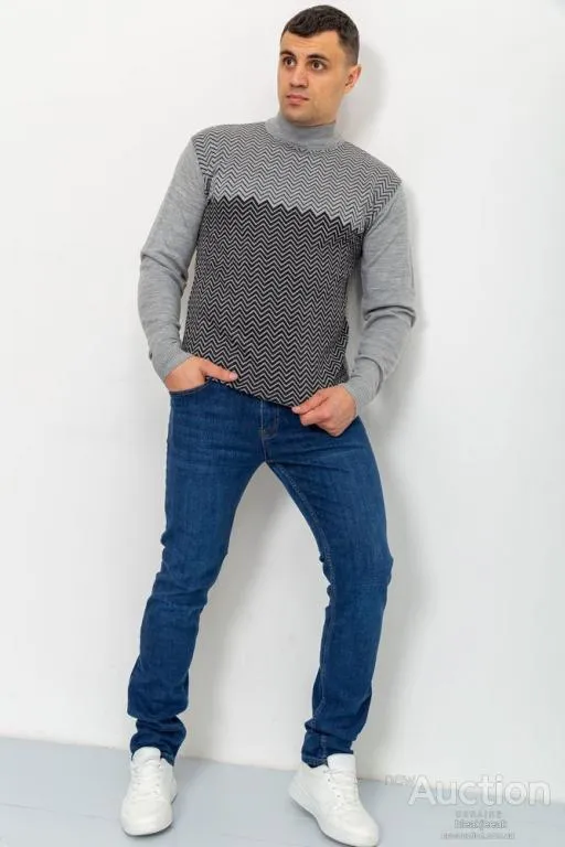 Купити Свитер мужской, цвет серо-черный, 161R874