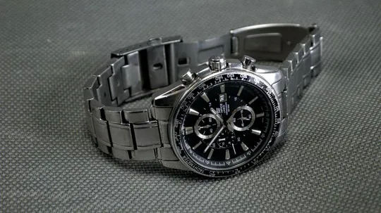 часы Casio Edifice Chronograph All Stainless Steel (нержавеющая сталь) 45mm, WR 100m model:EF-547D-1 Де купити