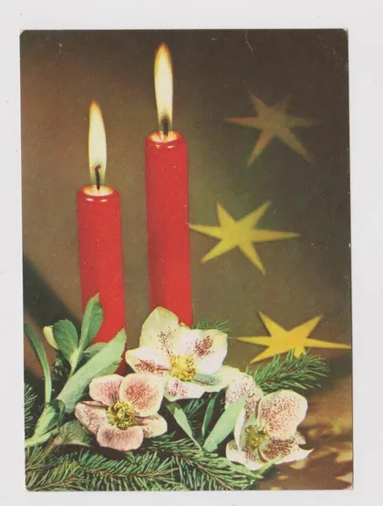 фото, З НОВИМ РОКОМ - С НОВЫМ ГОДОМ = СВІЧКА - СВЕЧА = 1966 р = НДР - ГДР = НІМЕЧЧИНА - ГЕРМАНИЯ = чиста &