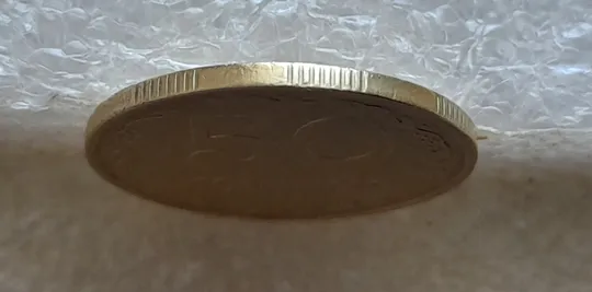 (7259) 50 копійок 1992 1ААс роздвоєний кант по всій довжині кола аверса, облой (50 копеек 1992 брак) Інтернет-аукціон