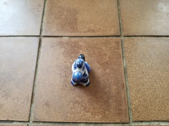 Коник лошадь кінь фігурка біло блакитна статуетка порцелянова Гжель Вживане Де купити