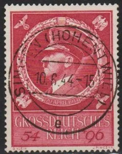 фото, 1944 - Рейх - 55 років Гітлера Mi.887 _4,0 € _гаш