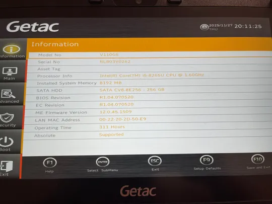Захищений ноутбук-трансформер Getac V110 G5, 11.6&quot;, i5-8265U, 16GB, 256GB, 4G LTE На торгах