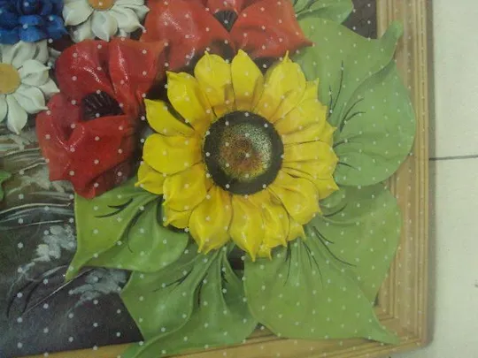 картина подарочная кожанная цветы украины 50х70 №4181 Де купити