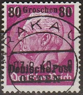 фото, 1939 - Рейх - GG - Надрук 80 Мі.11 _гаш