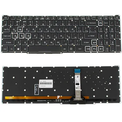 фото, Клавіатура для ноутбука ACER (Nitro: AN517-55) rus, black, без фрейму, підсвічування клавіш RGB (оригінал)