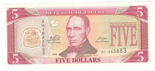 5 доларів 2009 року UNC Ліберія Ціна
