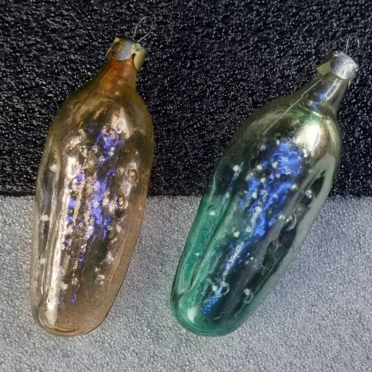 Елочные игрушки "огурец" 2 шт (ссср) Інтернет-аукціон