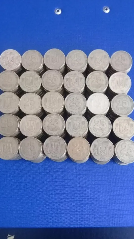 Купити (1) 25 копійок 1994 опт - 500 монет одним лотом (25 копеек 1994 1БВм, 1ББм)