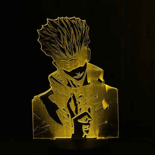 Акриловий світильник-нічник Сатору Годзьо (Satoru Gojo) жовтий tty-n000595 Ціна