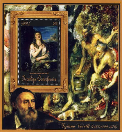 фото, ЦАР-Живопись- Тициано Вечелли -2011.Чистый  красивый Блок.MNH.