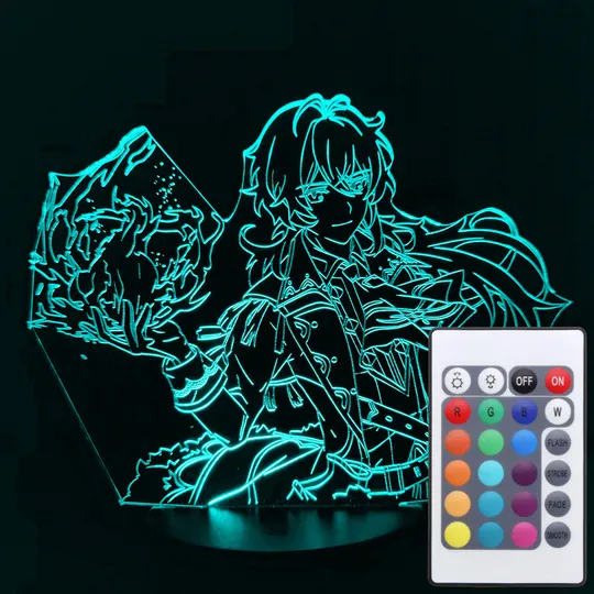 Акриловий світильник-нічник з пультом 16 кольорів Дилюк 2 tty-n001302 Ціна