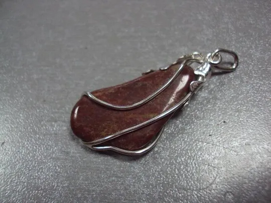 Подвеска кулон яшма дубовые листья листочки авторская работа серебро 925 проба Украина 6,8 г №11900 Недорого