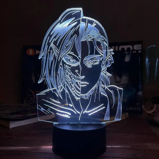 Акриловий світильник-нічник Ерен Єгер білий tty-n001735 Ціна