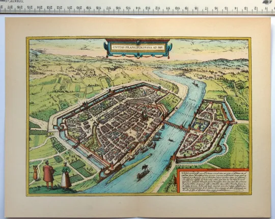 Купити План карта Франкфурта-на-Майні 1570 р. копія 1938 р. Лейпциг Fv8.9