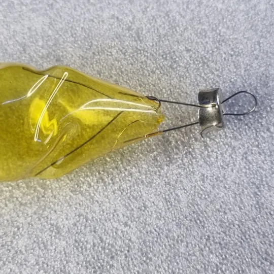 Елочная игрушка "сосулька. из жёлтого стекла и декоративным переходом" (ссср) Де купити