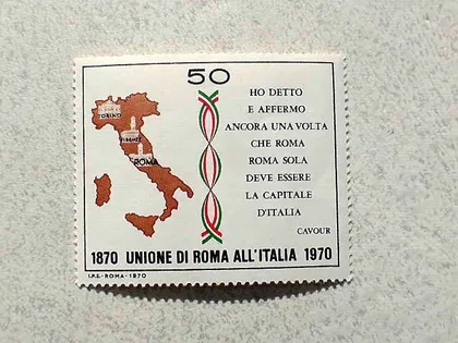 фото, Поштова марка Італія 1970 рік **