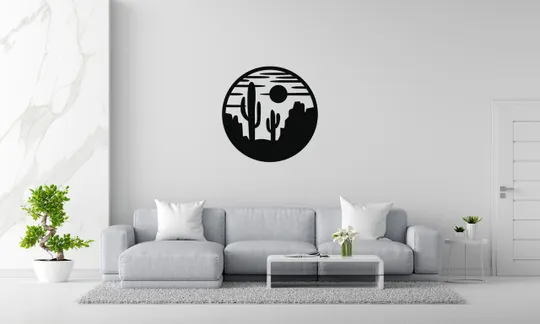 Купити Панно декоративне картина на стіну Кактуси LED 16 кольорів пульт 414х415 acr-p000068