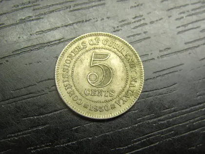 фото, 5 центів Малайя 1950