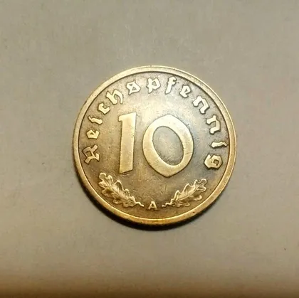фото, Германия 10 рейхспфеннигов 1938 год А III Рейх