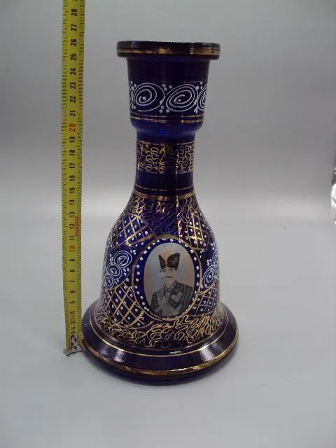 Купити Колба для кальяна или ваза кобальт Иран король Шах Реза Пехлеви кобальтовое роспись 26 см №13660