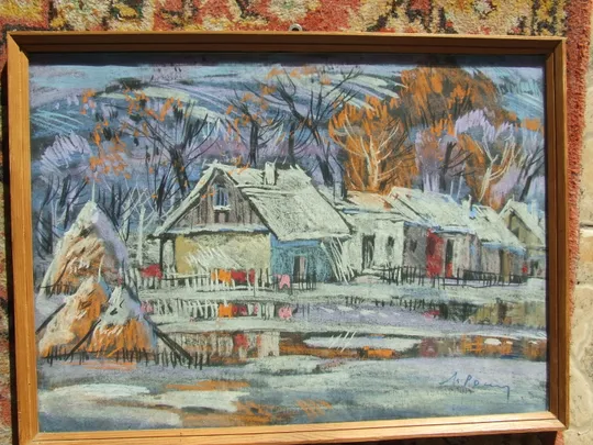 Зас.худ.укр. Роскин Н. раз. 50 х 35 см. картон смешаная техника 1991 гг. Закарпатская школа. Ціна