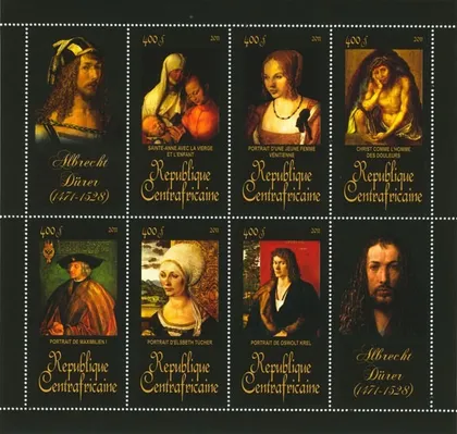 фото, ЦАР-Живопись-Дюрер-2011. чистый М/лист. MNH.