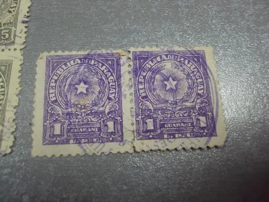 Купити марки сцепки Парагвай 1946 стандарт герб звезда лот гаш №1832