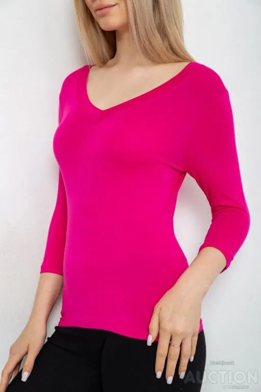 Лонгслив женский укороченный с рукавом 3/4, цвет розовый, 186R509 З аукціону