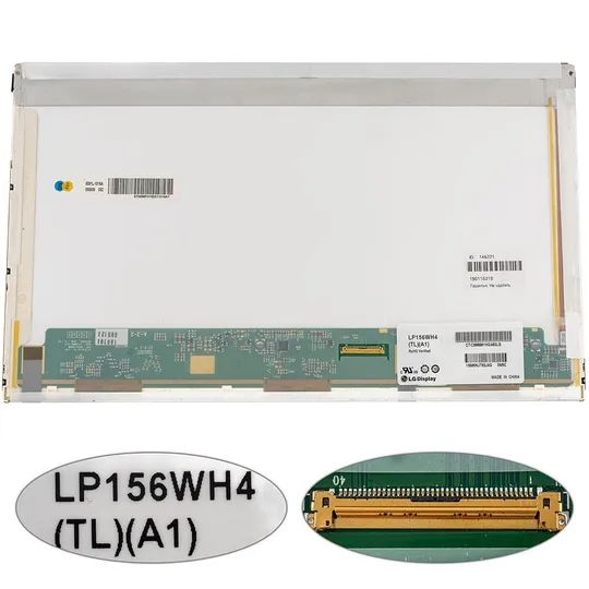 Матриця 15.6 LP156WH4-TLA1 (1366*768, 40pin LED, NORMAL, глянцева, роз&#039;єм праворуч знизу) для ноутбука (renew) Ціна