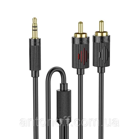 Аудіо кабель Hoco UPA28 AUX 3.5mm to 2RCA 1.5m (miniJack-тюльпан) Чорний Де купити