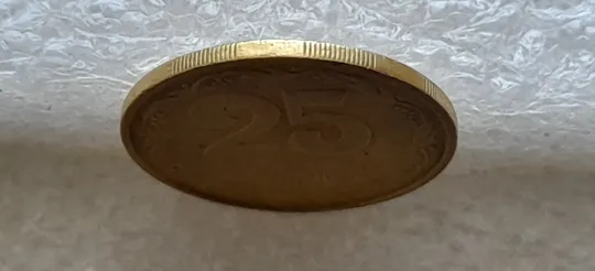 (5827) 25 копійок 1992 3БАм поворот (порушення соосності) (25 копеек 1992 брак сдвиг) Де купити