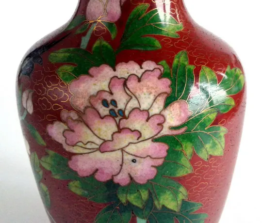 Антикварна колекційна ваза клуазоне Cloisonne латунь #1 З аукціону