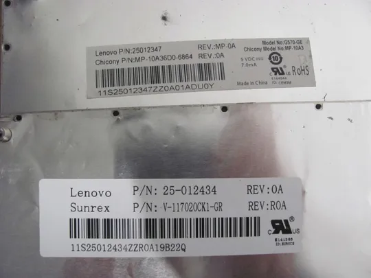 543-9 клавіатура робоча V-117020CK1-GR MP-10A3 для LENOVO IdeaPad G570, G575 оригінал Характеристики