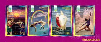 фото, ** УКРАИНА 2000 N325-328 марки Летняя Олимпиада Сидней СЕРИЯ