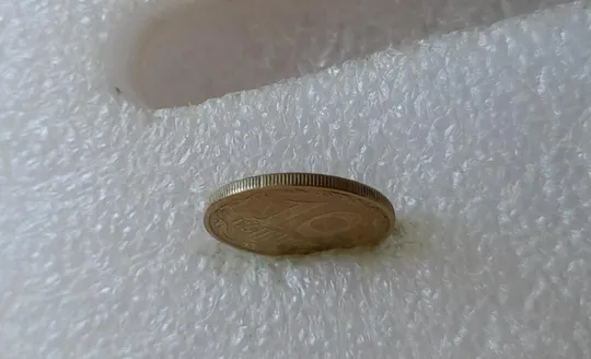 (3705) 10 копійок 2012 брак гуртильного кільця на 10 год.(10 копеек 2012 брак гуртильного кольца) З аукціону